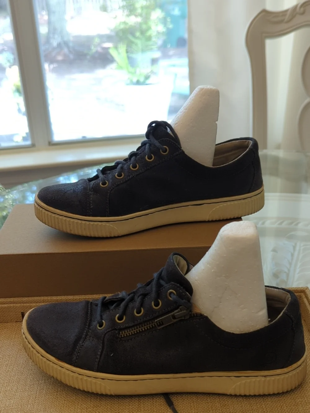 Born Tamara  Blue Canvas Sneakers with Tan Sole 7